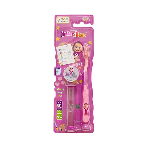 Nickelodeon FabLab Battery Operated Kids Toothbrush, Masha & Bear With Sand Timer