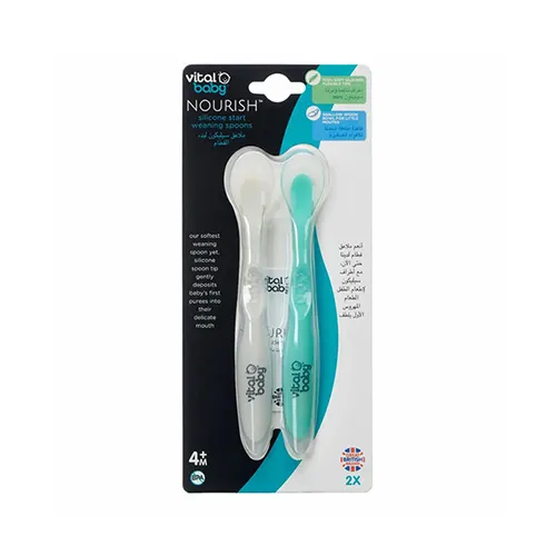 Vital Baby Nourish Soft Silicone Feeding Spoons, 2 Pieces
