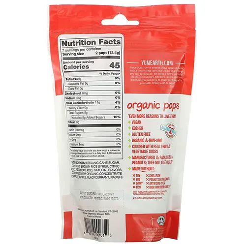 Yum Earth Organic Fruit Lollipops, 14 pieces - Image 2
