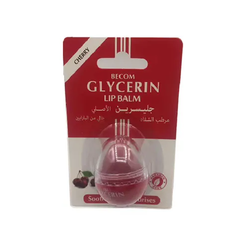 Bebicom Glycerin Cherry Lip Balm for Moisturizing and Treating Chapped Lips, 10g