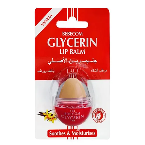 Bebicom Glycerin Vanilla Lip Balm for Moisturizing and Treating Chapped Lips, 10g