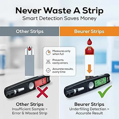 Beurer Blood Glucose Test Strips, 50 Strips, MG 202 - Image 3