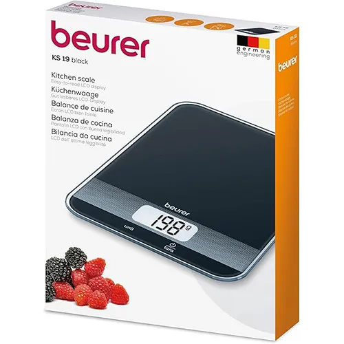 Beurer Kitchen Scale, Black, Small, KS 19 - Image 2