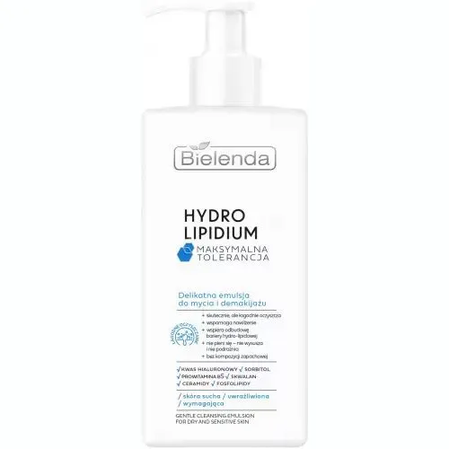 Bielenda Hydro Lipidium Gentle Cleansing Emulsion for Washing and Makeup Removal, 300ml