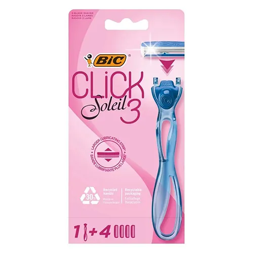 Click Soleil Women's Razor from Bic, 1 Handle & 4 Refills
