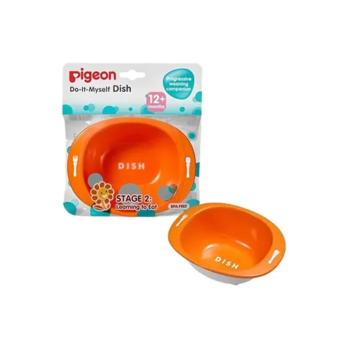 Pigeon Deep Weaning Bowl for Babies, Orange, Age +12 months