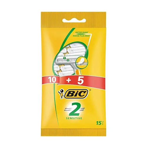 Sensitive 2 Men's Razors from Bic, 10 + 5 Free