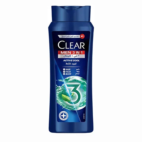 Clear Shampoo, Body, and Face Clear 3-in-1 Active Cool for Men , 600 ml